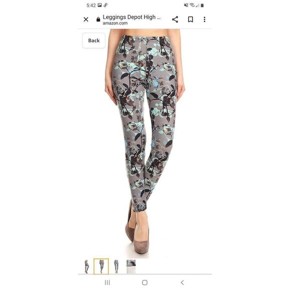 One Size 2-12 Leggings Depot Natural Vines Athletic Casual Leggings - Picture 2 of 7